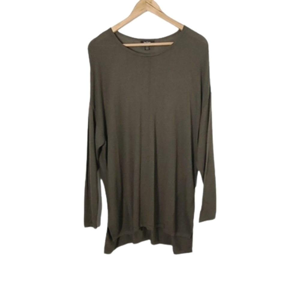 𝅺Lord & Taylor Green High Low Crew Neck Sweater Women's Size IX